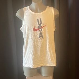 Nike dry fit tank top men’s USA white size large